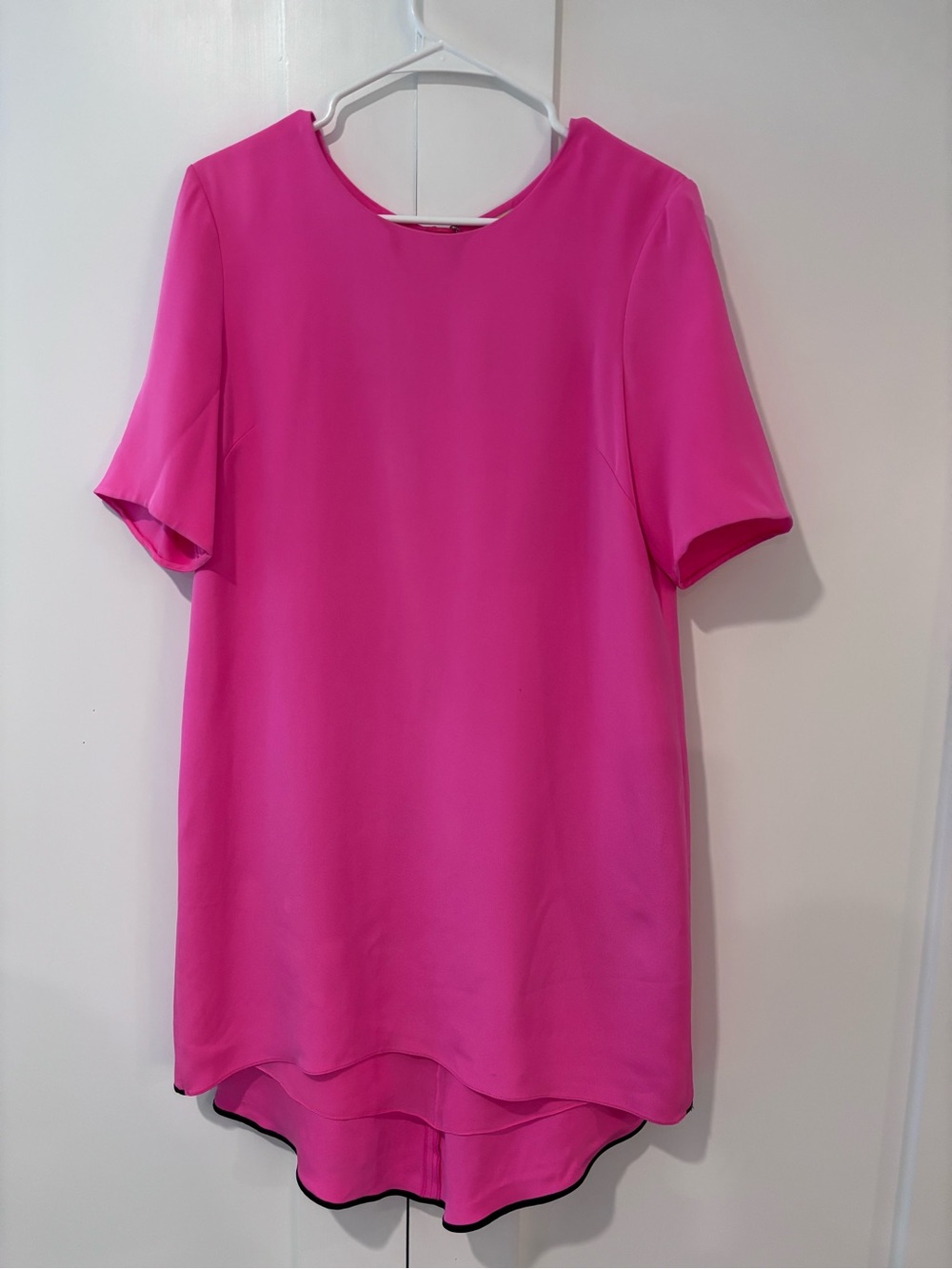 Adam Lippes Vibrant Pink Layered-Hem Silk Tunic
